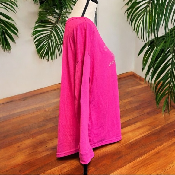 Juicy Couture Pink Rhinestone Logo Pajama Top - XL - Picture 2 of 13